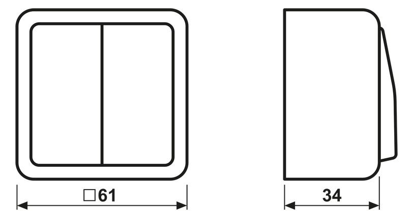 Jung 639VA AP-Jalousie-Wipptaster 1polig AP600 weiß