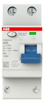 ABB FX202A-40/0,03 FI-Schutzschalter 2P,Typ A,40A,30mA 2CSF202165R1400