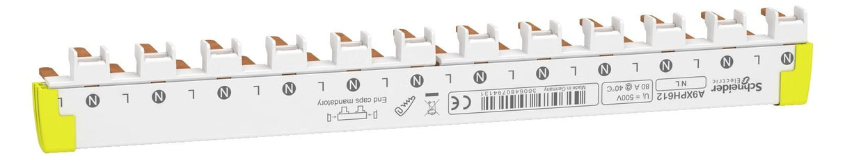 Schneider A9XPH612 Kammschiene 1p+N 12Module 80A Anschluß unten