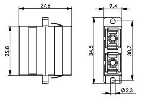 TEGA 100007251 SC Duplex Kupplung MM türkis