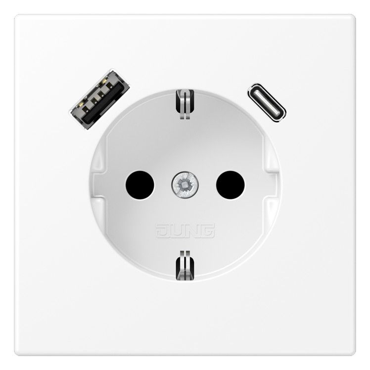 Jung LS1520-15CAWWM SCHUKOsteckdose m.USB Typ AC