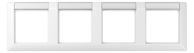 Jung AS5840NAWW Rahmen 4fach Schriftfeld waagerecht Serie AS alpinweiß