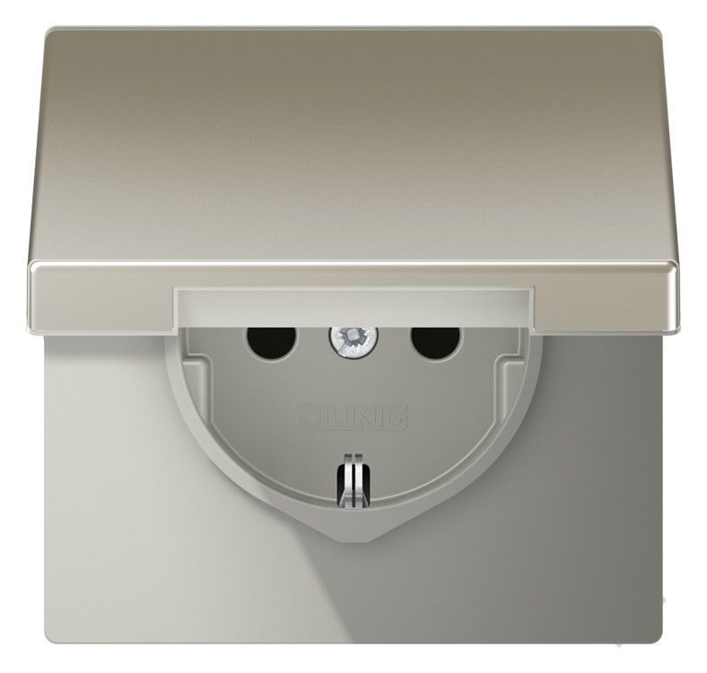 Jung ES1520KIKL SCHUKO Steckdose Klappdeckel erh.Ber.schutz LS Edelstahl