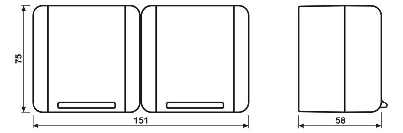 Jung 8220W AP/WG SCHUKO Steckdose 2f verdrahtet waagerecht WG800