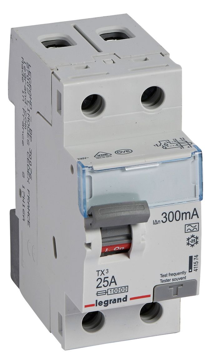 Legrand 411574 TX3 Fi-Schalter 25A 2-polig 300mA Typ A 230VAC 2TE