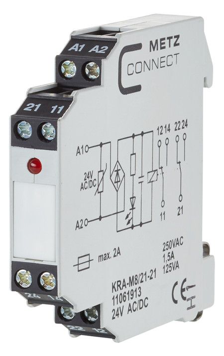 Metz 11061913 KRA-M8/21-21 2Wechsler 24VAC/DC Koppelbaustein