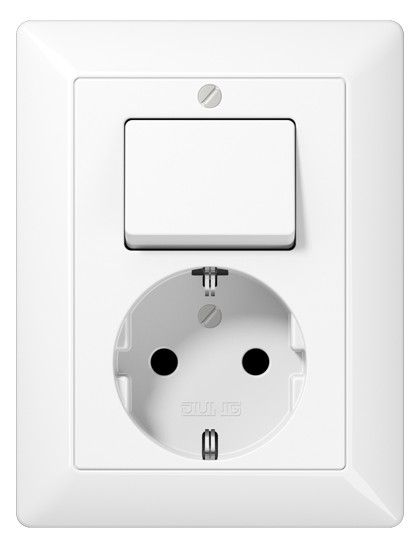 Jung AS5576UWW SCHUKO Steckdose m.Aus-Wechselschalter Serie AS/CD alpin.