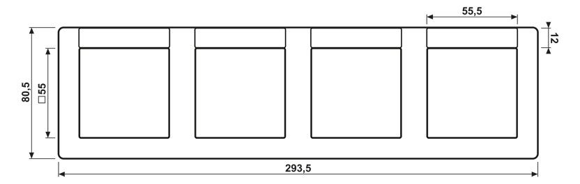 Jung AS5840NAWW Rahmen 4fach Schriftfeld waagerecht Serie AS alpinweiß