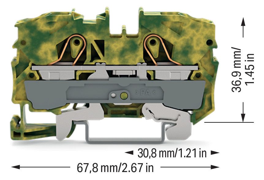 WAGO 2010-1207 2-Leiter-Schutzleiterk- grün-gelb