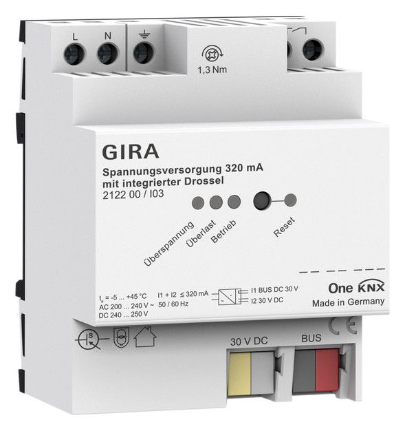 GIRA 212200 Spannungsversorgung 320mA Drossel OneKNX REG