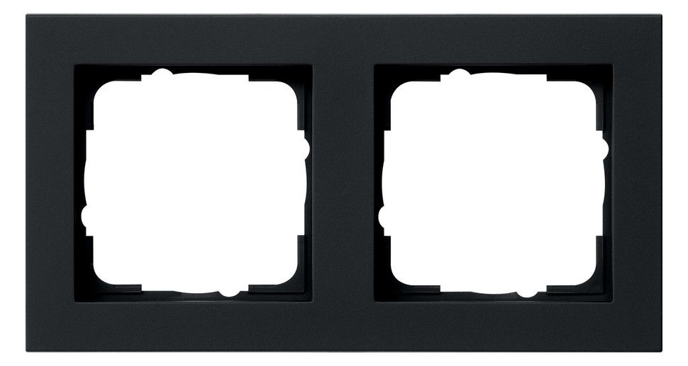 GIRA 021209 Abdeckrahmen 2fach E2 Schwarz matt
