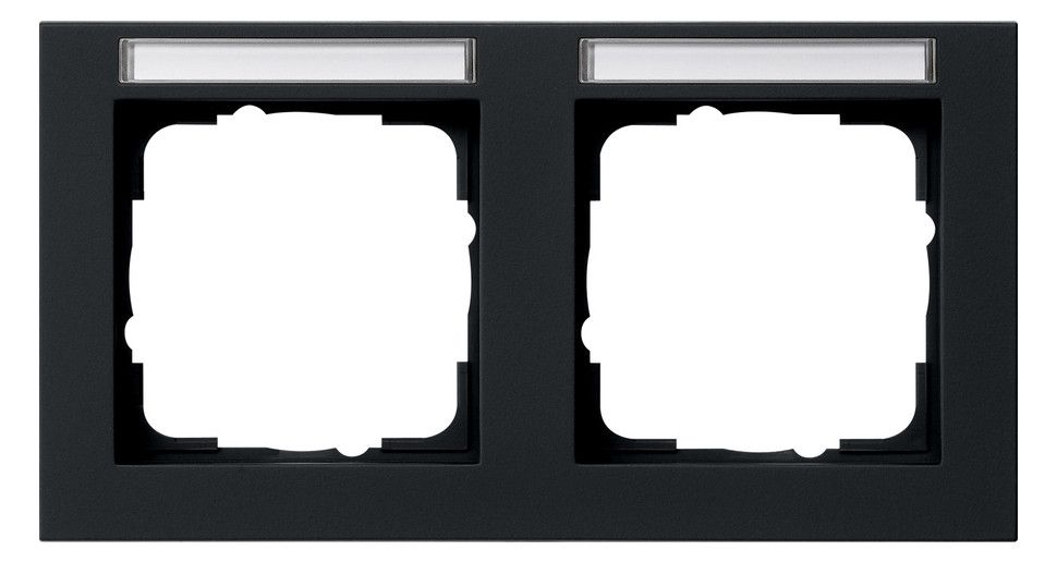 GIRA 109209 Abdeckrahmen 2fach waager. BSF E2 Schwarz matt