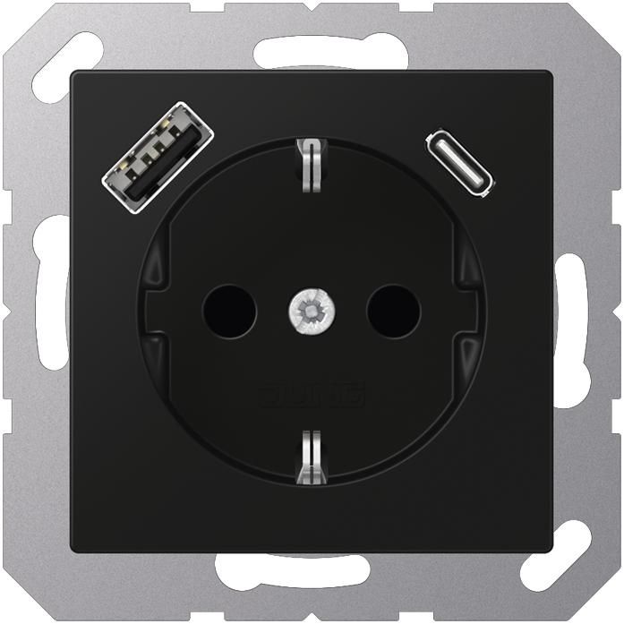 Jung A1520-15CASWM SCHUKOsteckdose m.USB Typ AC