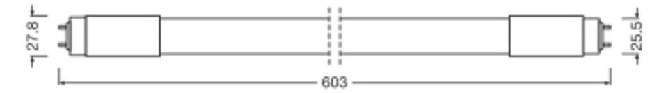 Ledvance LED TUBE T8 UN V 600mm 8W 830 800lm 3000K LED-Röhre f.EVG/KVG