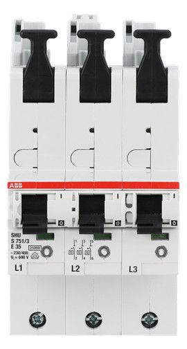 ABB S751/3-E35 3x1pol L1/L2/L3 35A 25kA Hauptsicherungs-Automat 2CDS781001R4352