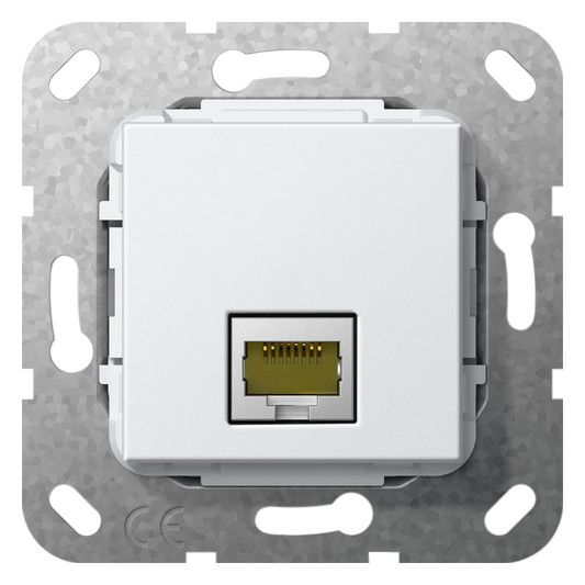 GIRA 569603 Modular Jack RJ45 Cat.6A 10Gbit Einsatz Reinweiß glänzend