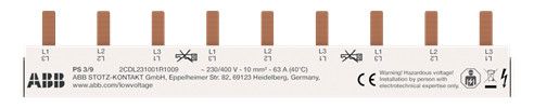 ABB PS3/9 PS3/9 Phasenschiene 3Ph.,9Pins,10mm²