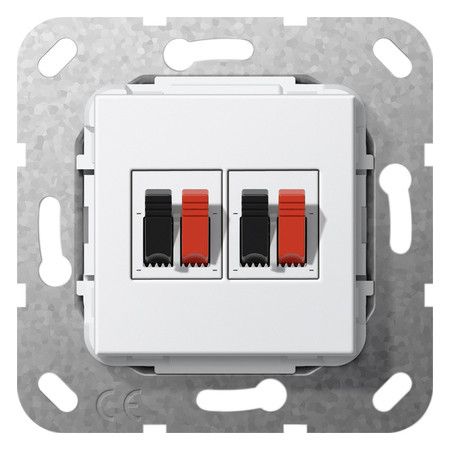 GIRA 569303 Lautsprecheranschluss 2fach Einsatz Reinweiß glänzend