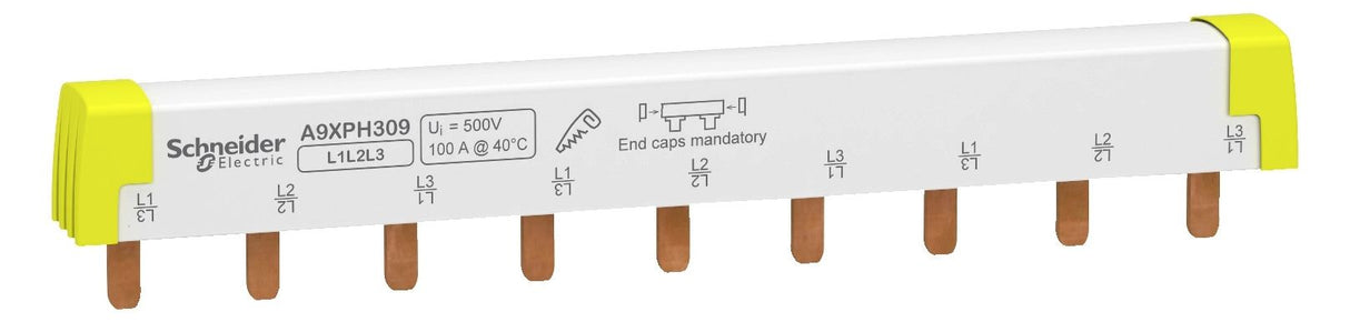 Schneider A9XPH309 Phasenschiene Steg, ablängbar, 3P, 9 TE, 100A