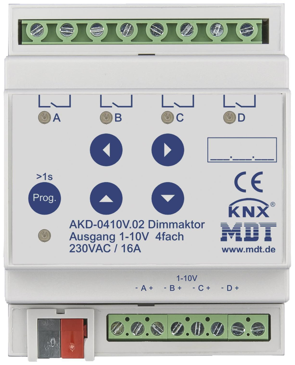 MDT AKD-0410V.02 Dimmaktor 4fach 4TE REG 1-10V RGBW