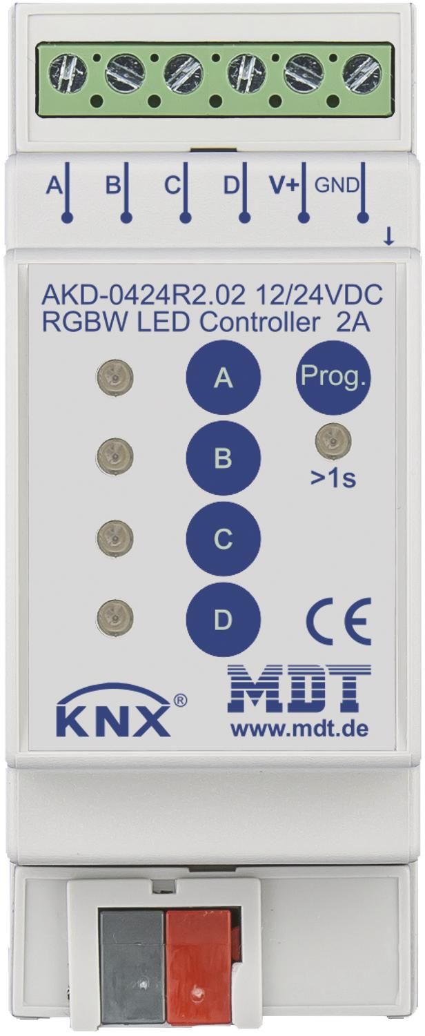 MDT AKD-0424R2.02 LED Controller 4Kanal 2/4A RGBW 2TE REG