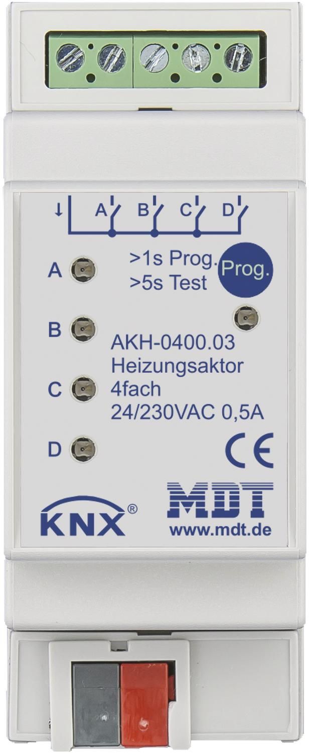 MDT AKH-0400.03 Heizungsaktor 4fach 2TE REG 24-230VAC