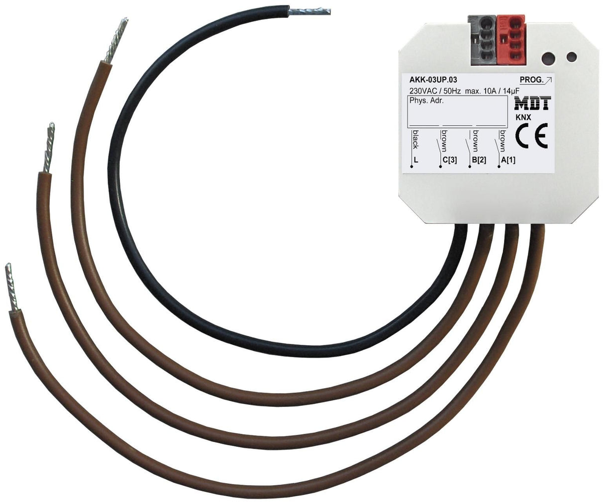 MDT AKK-03UP.03 Schaltaktor 3fach UP 10A 230VAC Kompakt 14µF 2EVG Fan coil