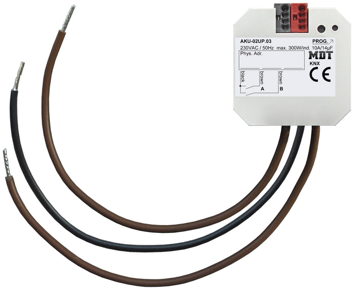 MDT AKU-02UP.03 Universalaktor 2fach UP 10A 230VAC 14µF 2EVG