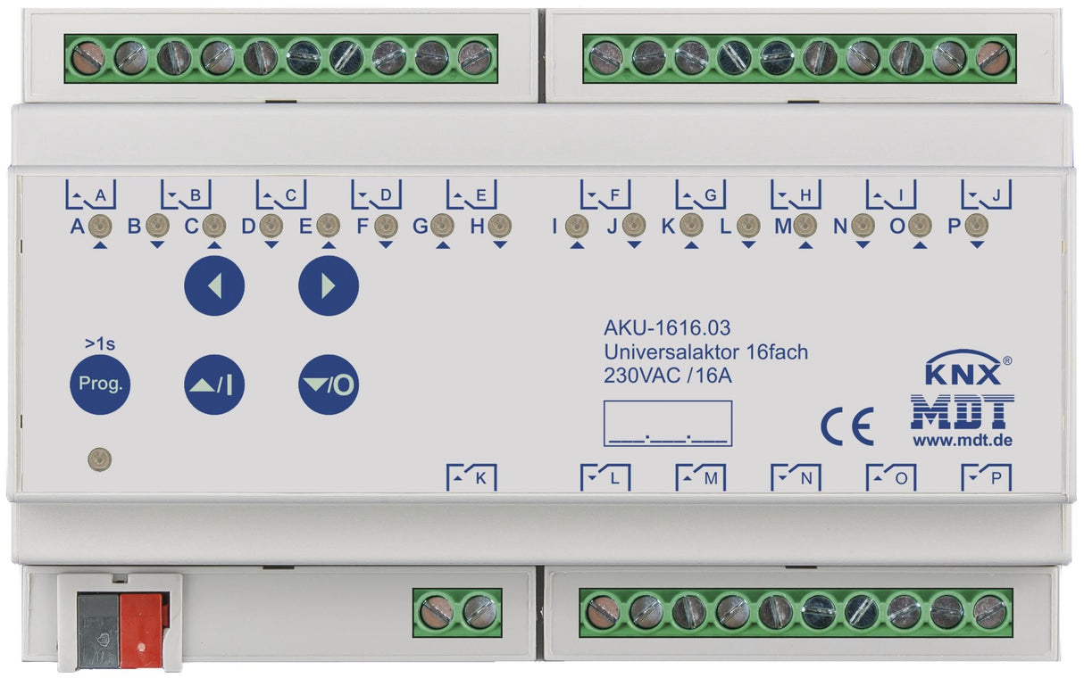 MDT AKU-1616.03 Universalaktor 16fach 8TE REG 16A 230VAC 100µF 15EVG