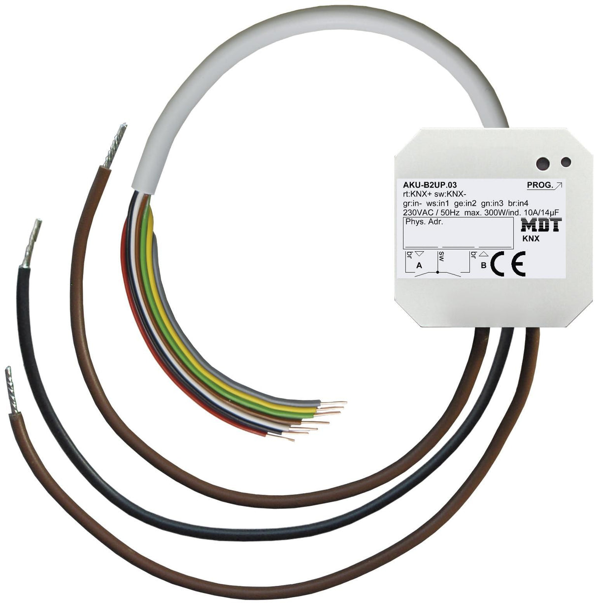 MDT AKU-B2UP.03 Universalaktor 2fach UP 10A 230VAC 14µF 2EVG