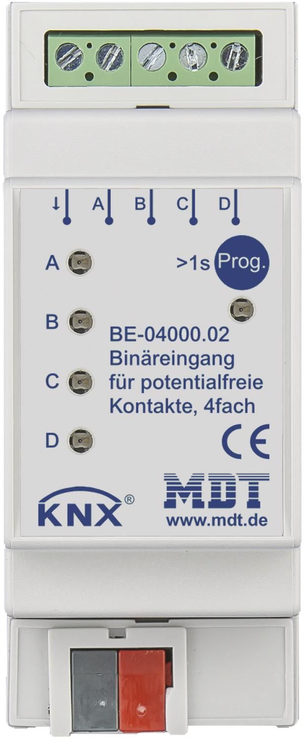 MDT BE-04000.02 Binäreingang 4fach 2TE REG potentialfrei