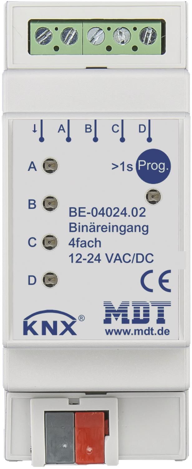 MDT BE-04024.02 Binäreingang 4fach 2TE REG 24VAC/DC