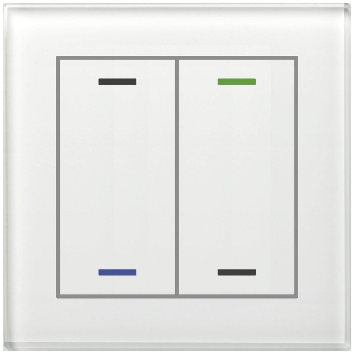 MDT BE-GTL2TW.01 Glastaster II Light 2fach RGBW Temp.sensor Weiß Neutral