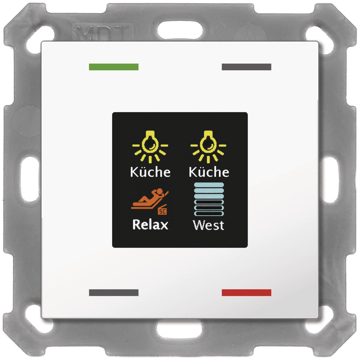 MDT BE-TAS55T4.01 Taster Smart 55 4fach m.Farbdisplay+Temp.sensor Reinweiß gl.
