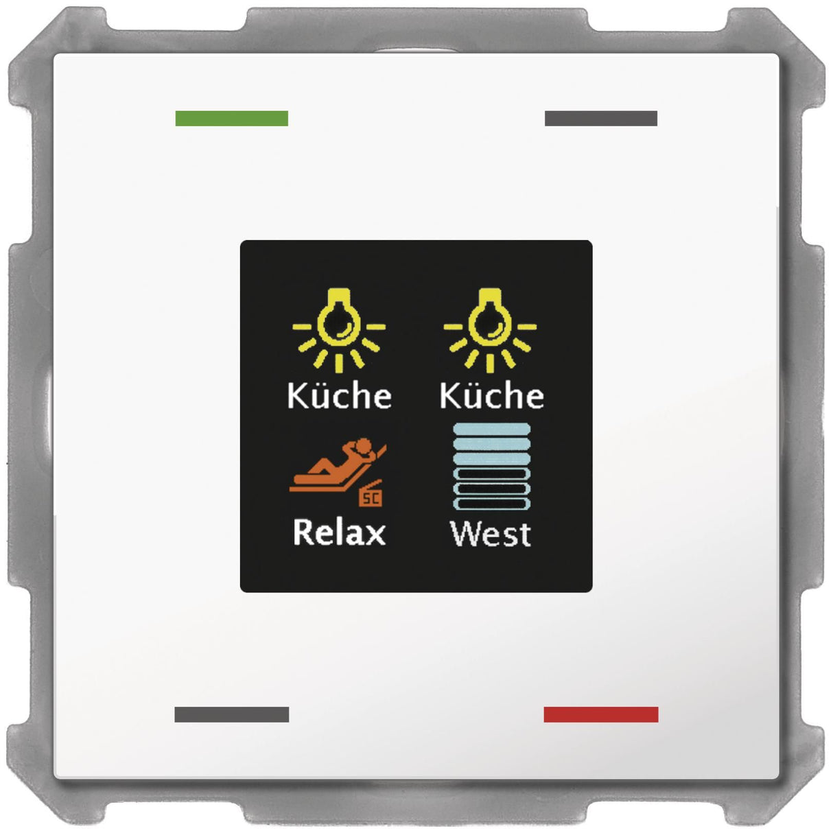 MDT BE-TAS63T4.01 Taster Smart 63 4fach m.Farbdisplay+Temp.sensor Studioweiß gl.