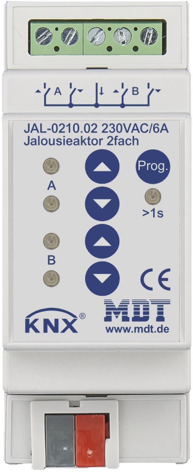 MDT JAL-0210.02 Jalousieaktor 2fach 2TE REG 10A 230VAC