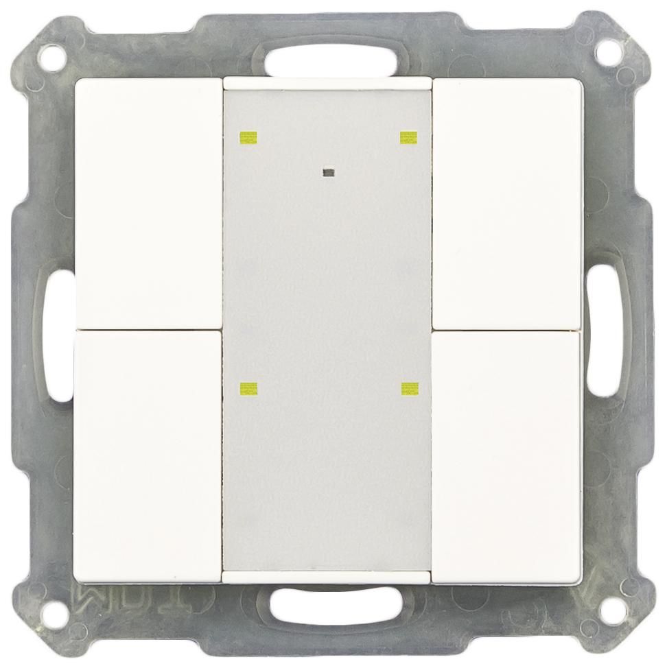 MDT RF-TA55A4.01 KNX RF+ Funk Taster Plus 4fach m.Aktor Reinweiß glänzend