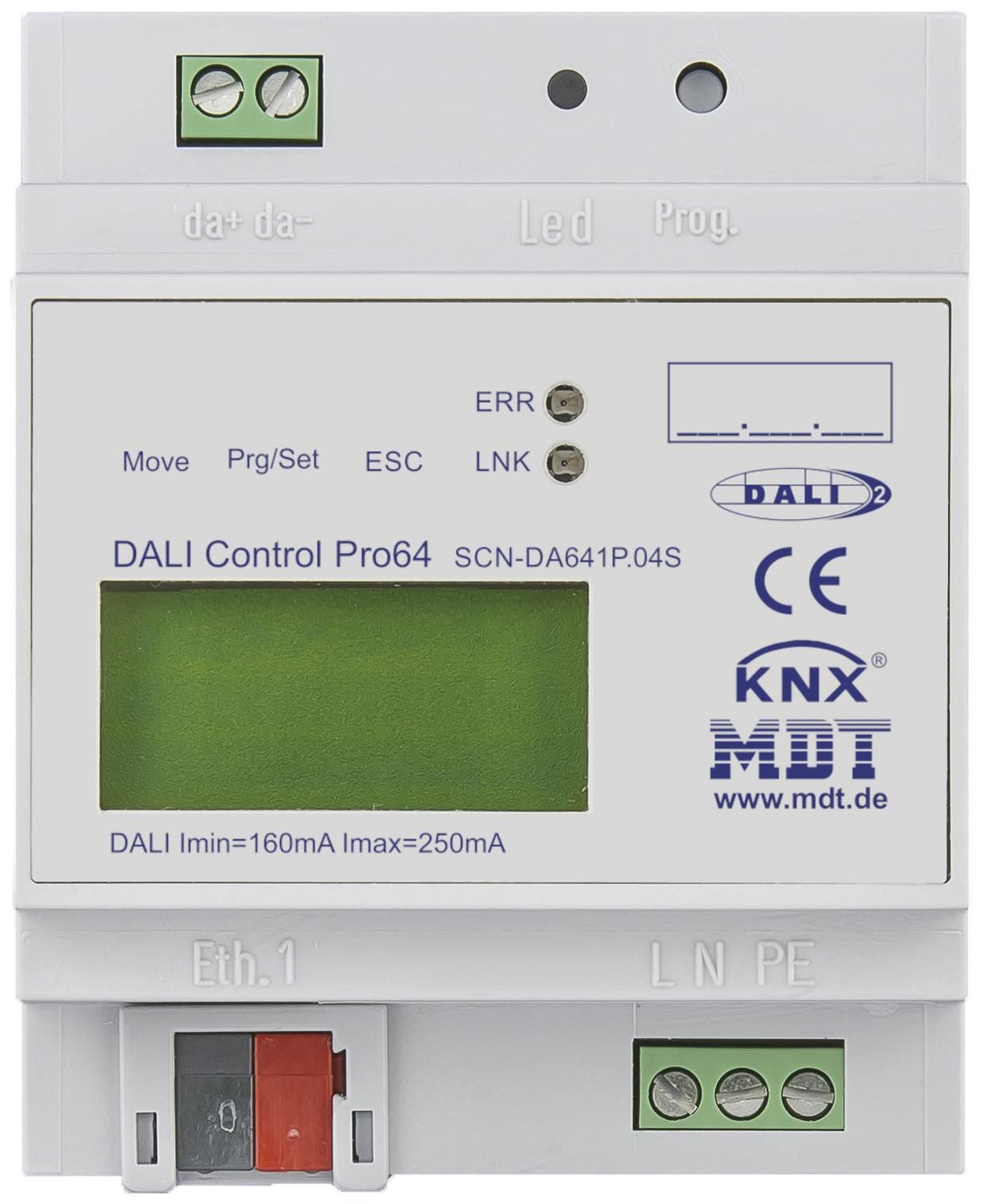 MDT SCN-DA641P.04S DALI Control IP Gateway PRO64 DALI-2 4TE REG