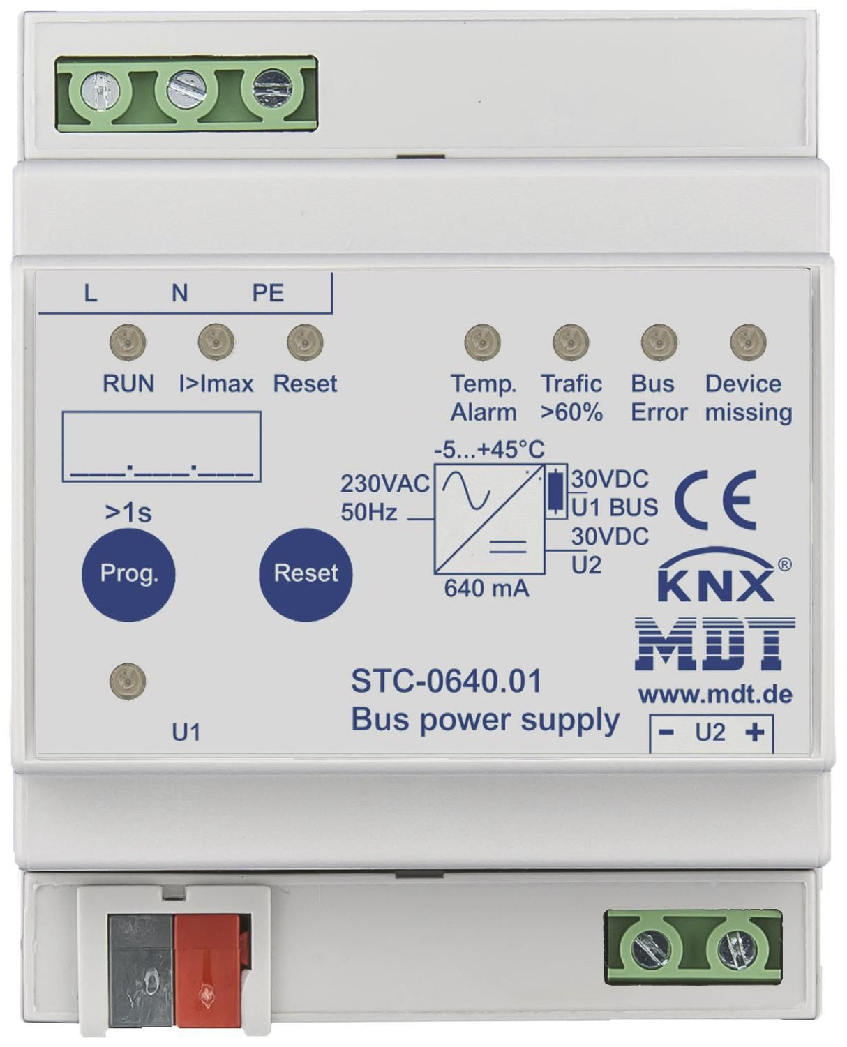 MDT STC-0640.01 Spannungsversorgung 4TE m.Diagnosefunktion REG 640mA
