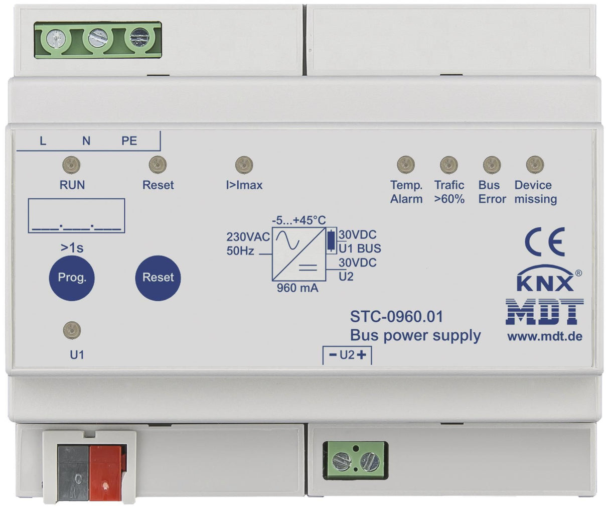 MDT STC-0960.01 Spannungsversorgung 6TE m.Diagnosefunktion REG 960mA