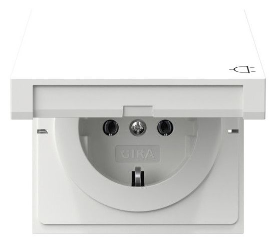 GIRA 445470 SCHUKO-Steckdose KD Flächenschalter Reinweiß