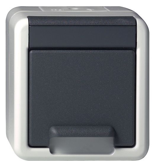 GIRA 444030 SCHUKO-Steckdose Klappdeckel WG AP IP44 Grau