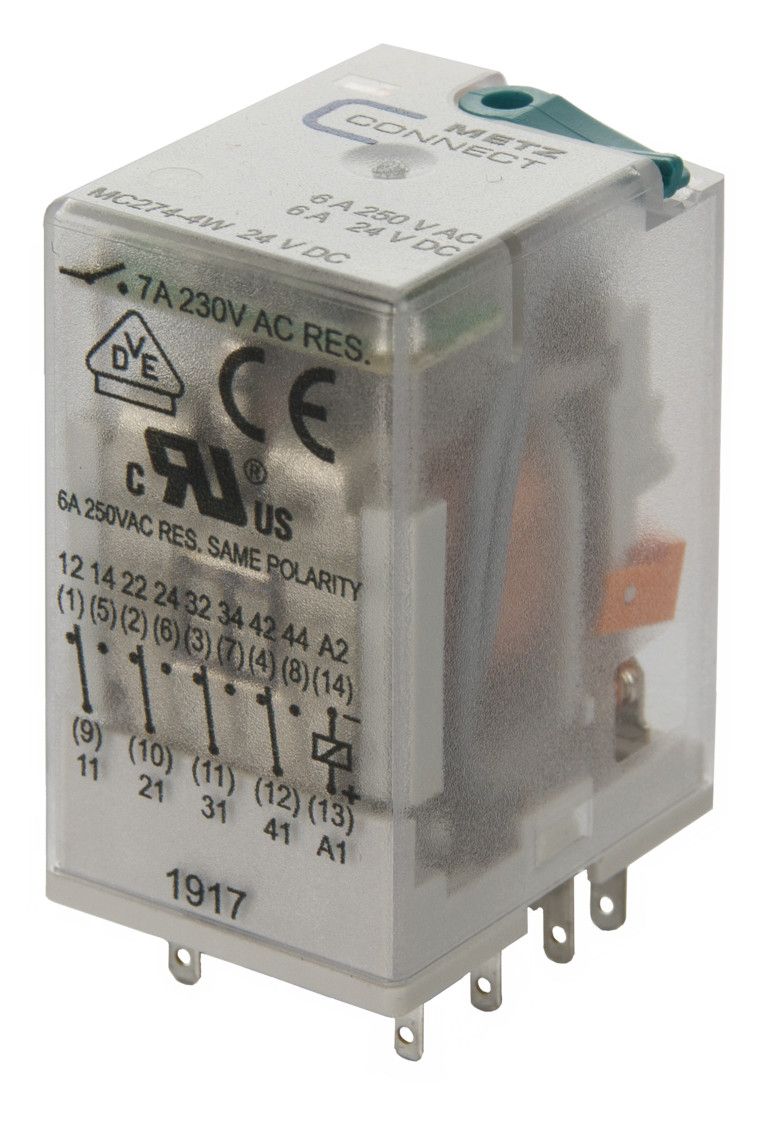 Metz 110017251407 MC274-4W 24VDC Relais steckbar