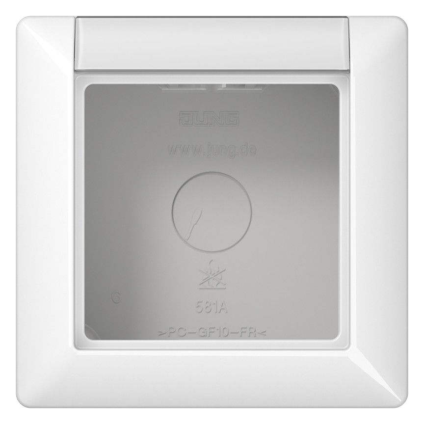 Jung AS581ANAWW Aufputz-Kappe 1fach Schriftfeld Serie A/AS alpinweiß