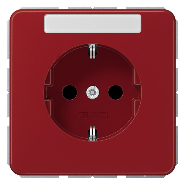 Jung CD1520BFKINART SCHUKO Steckdose Schriftf. erh.Ber.schutz bruchs. rot