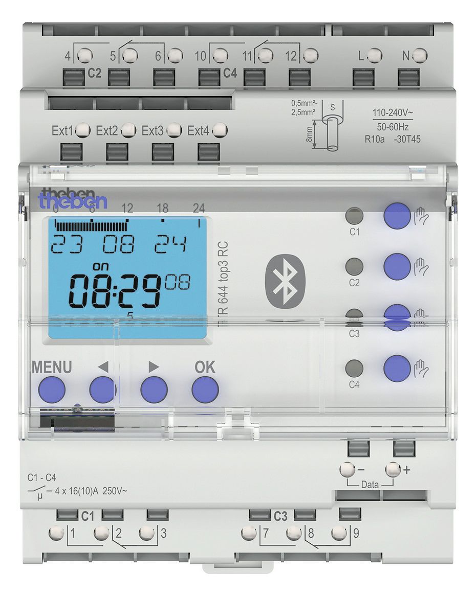 Theben TR 644 top3 BLE RC Digitale Zeitschaltuhr Jahresprogramm 6440330
