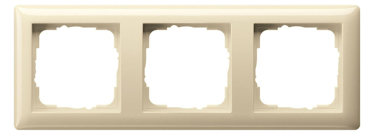 GIRA 021301 Abdeckrahmen 3fach Standard 55 Cremeweiß glänzend