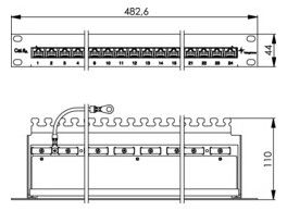 TEGA 100007016 19z Patch Panel geschirmt lichtgrau RAL 7035