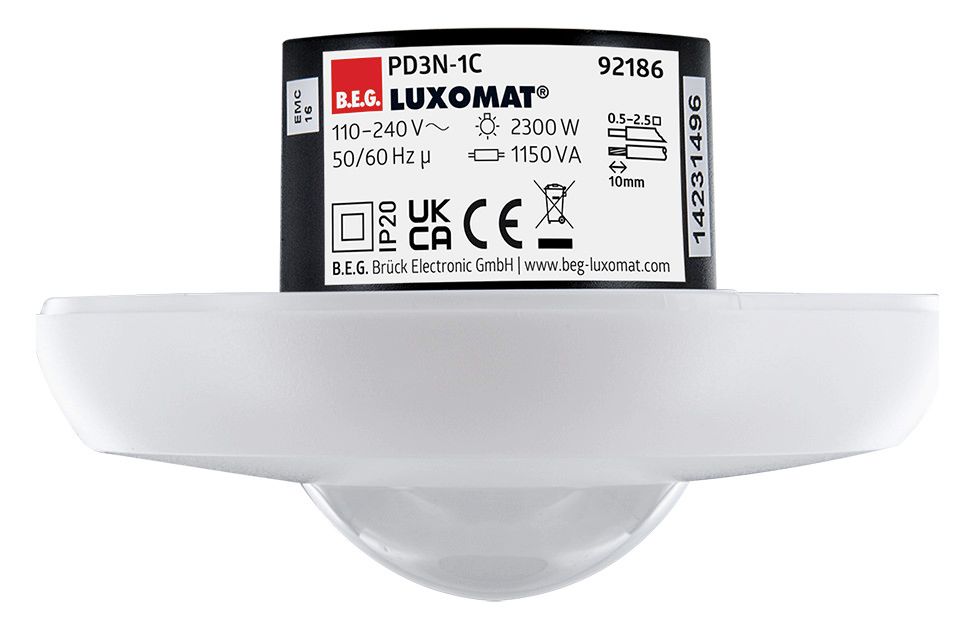 BEG 92186 PD3N-1C-UP weiß LUXOMAT Decken-Bewegungsmelder