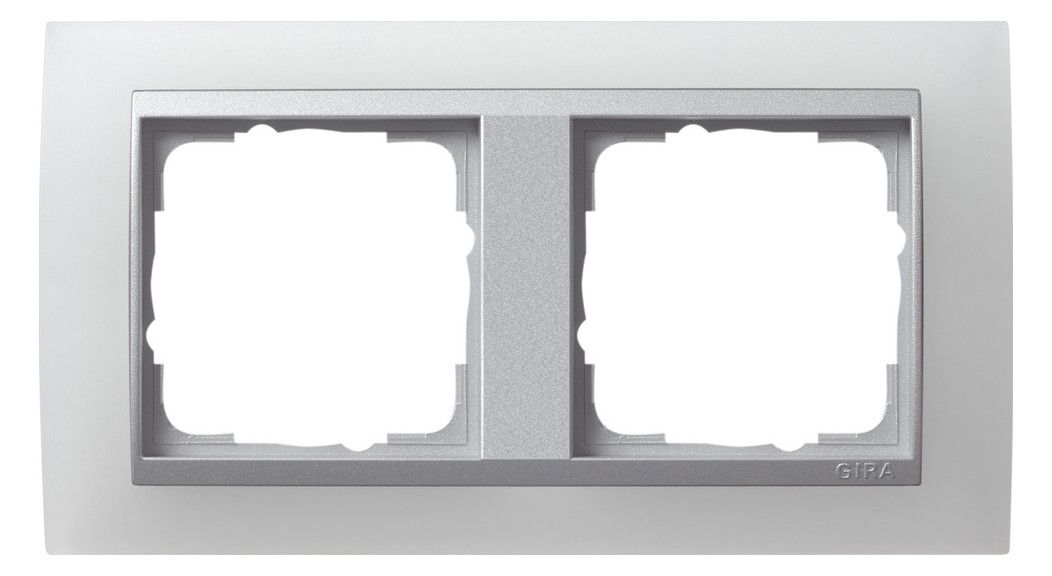 GIRA 021250 Abdeckrahmen 2fach Zwischen rahmen F/Alu Event Opak Weiß